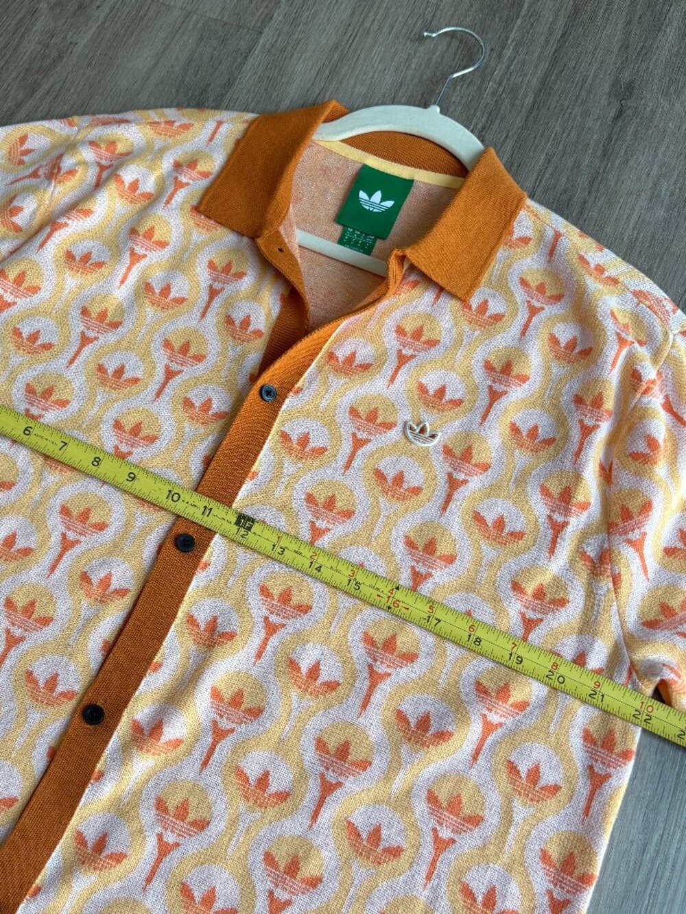 Adidas Originals Knit Polo Men's Medium in Orange Ice Tangerine - Picture 7 of 9